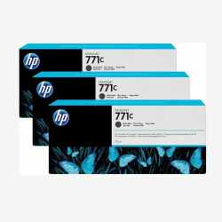 HP 771C 3'lü Paket - B6Y31A 775 ml Mat Siyah DesignJet Orijinal Mürekkep Kartuşu
